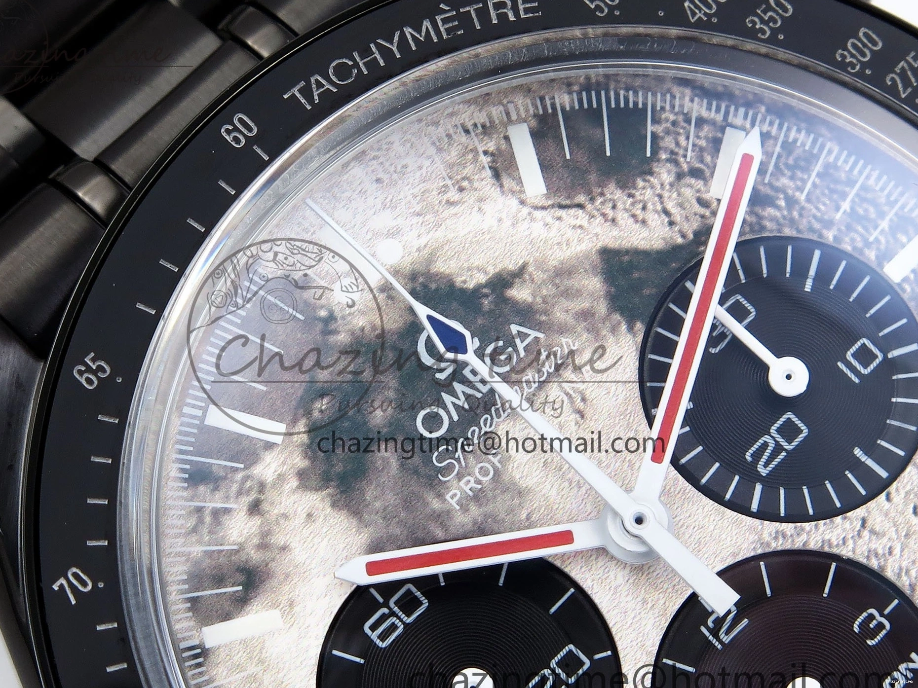 0128 Speedmaster Black Benom PVD Moon RMF Best Edition on PVD Bracelet Lemania HW WrinkleFree 7727